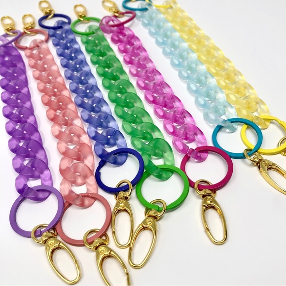 Acrylic Translucent Yellow Chain Link Bag Strap or Charm/Keychain - Picture 4 of 6